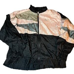 Ellesse Vintage Windbreaker Jacket Size 8 Pink Gray Black Blue